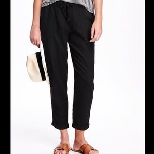 Linen Pants in True Black. Size XS. Old Navy